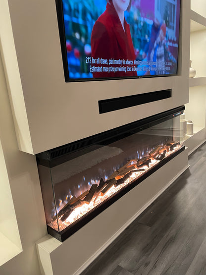 Panoramic 3-Sided Glass Electric Fireplace 40" - 80" Inch