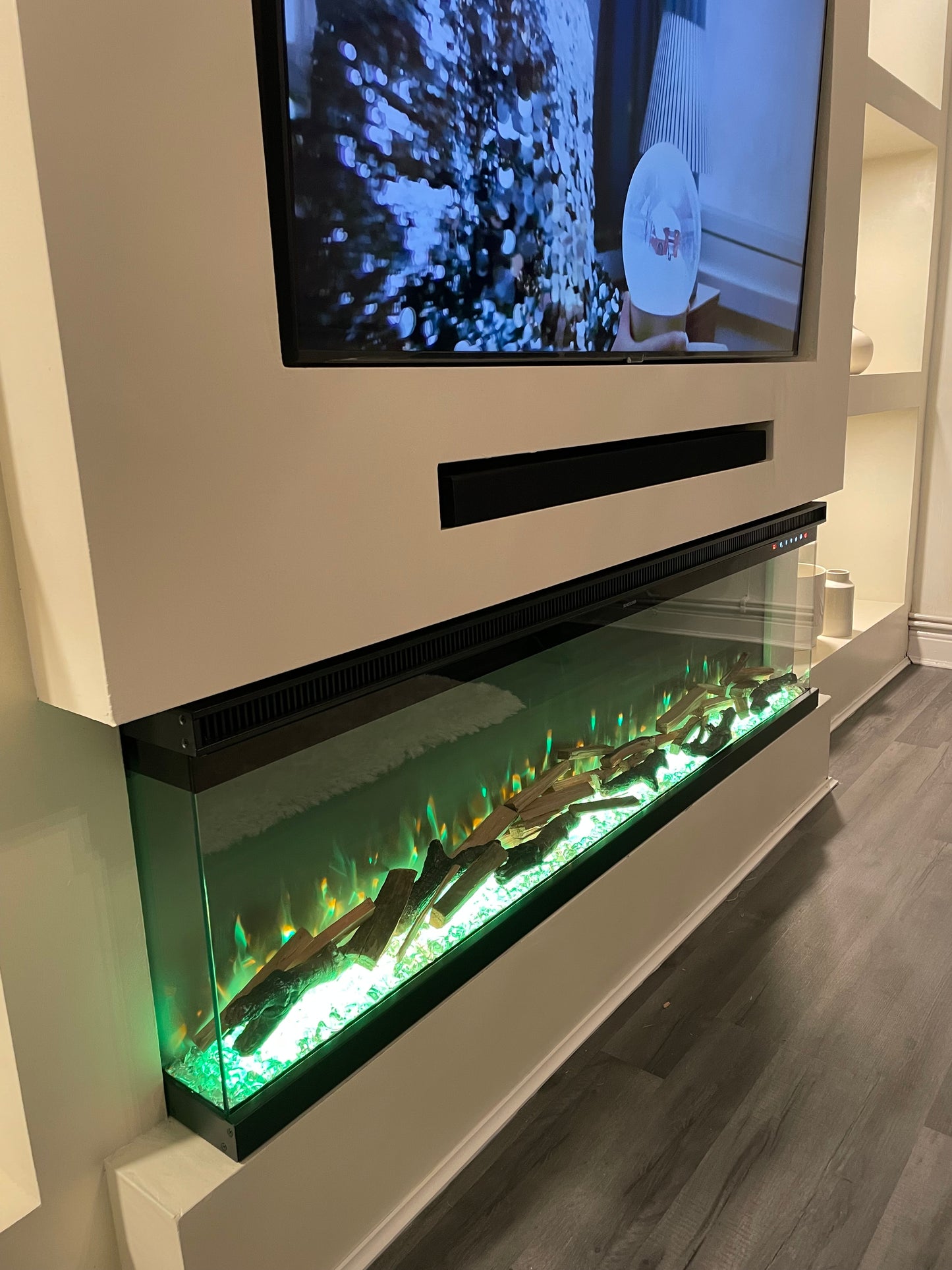 Panoramic 3-Sided Glass Electric Fireplace 40" - 80" Inch