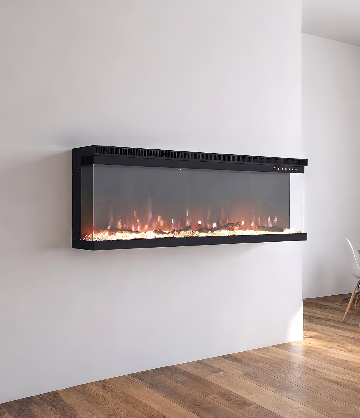 Panoramic 3-Sided Glass Electric Fireplace 40" - 80" Inch