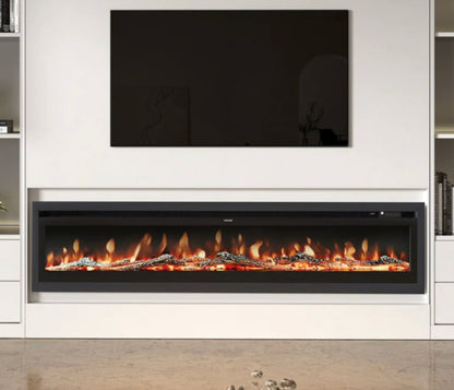 Media Wall Electric Fireplace Insert w/ Remote Control