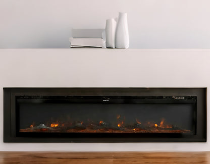 Media Wall Electric Fireplace Insert w/ Remote Control