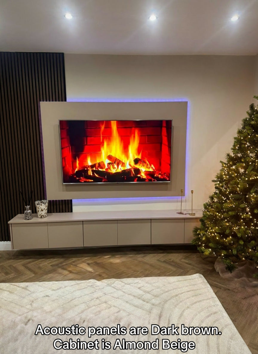 Acoustic Panel Media Wall With TV Cabinet