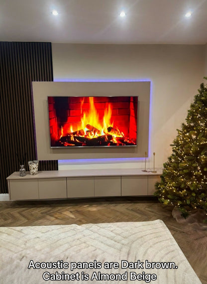 Acoustic Panel Media Wall With TV Cabinet