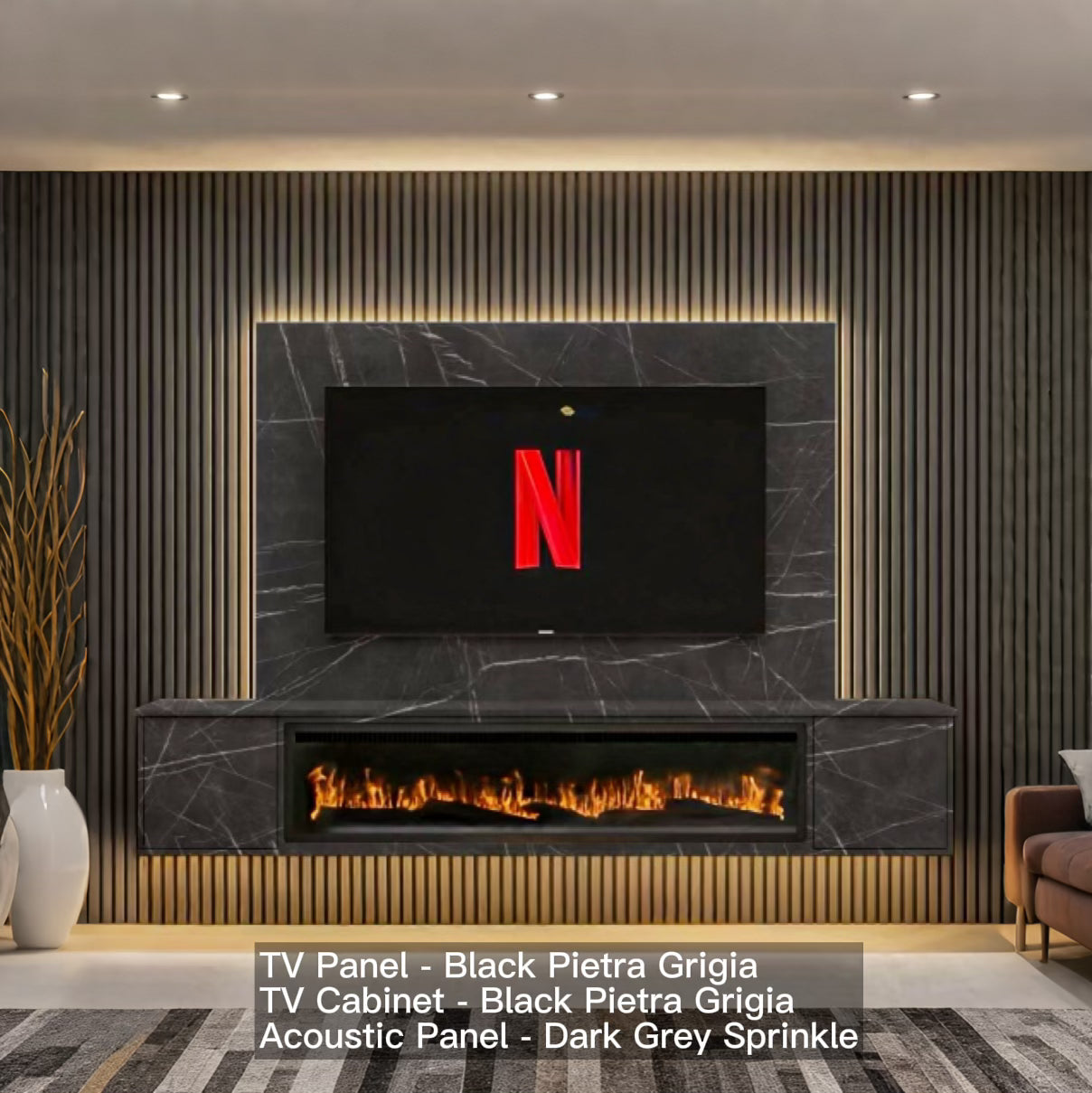 TV Cabinet With Electric Fireplace Insert