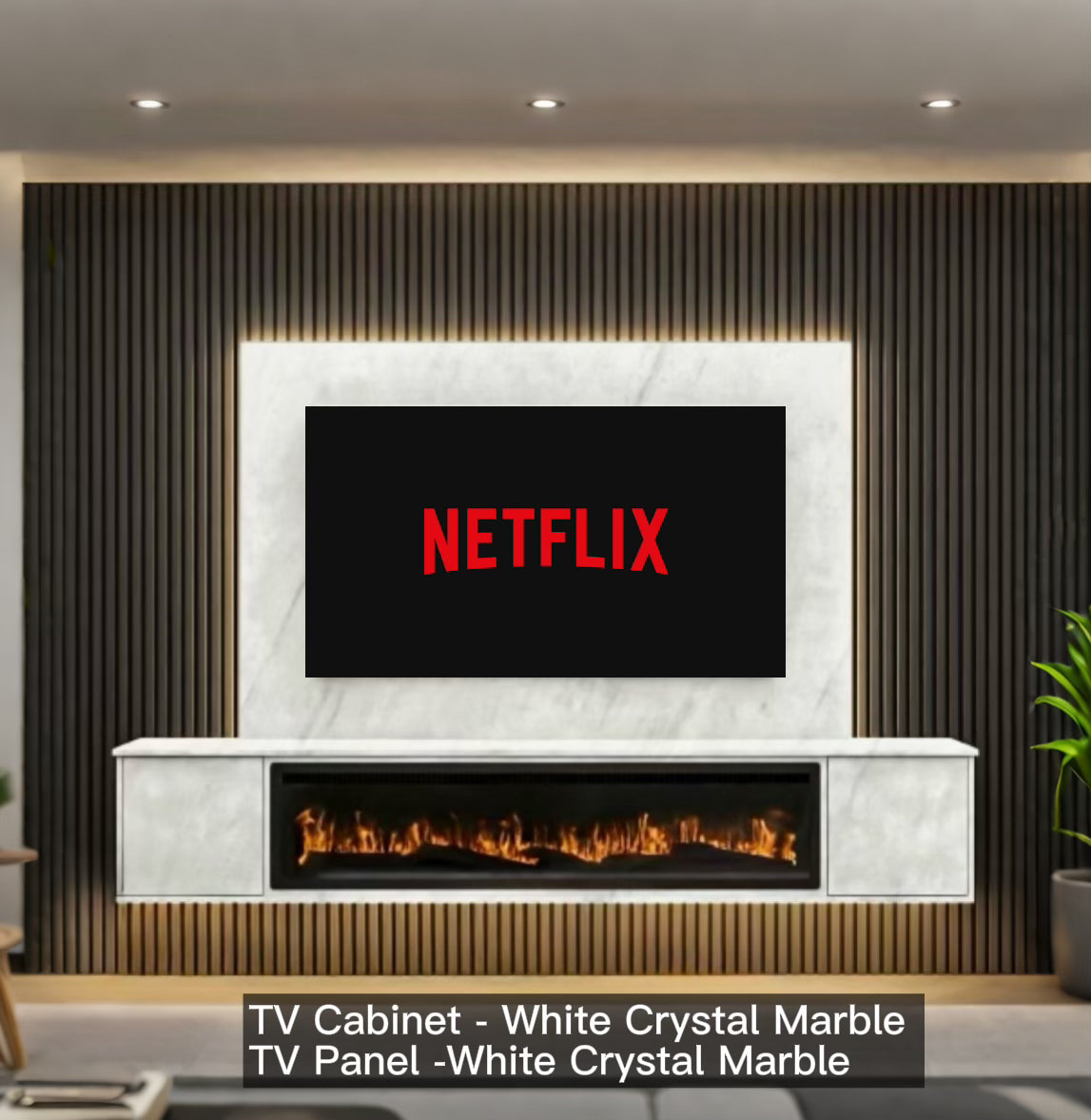 TV Cabinet With Electric Fireplace Insert