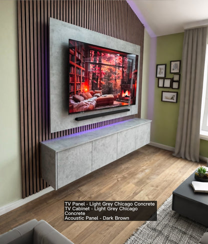 Acoustic Panel Media Wall With TV Cabinet