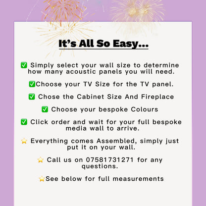 Acoustic Panel Media Wall With Electric Fireplace Bundle