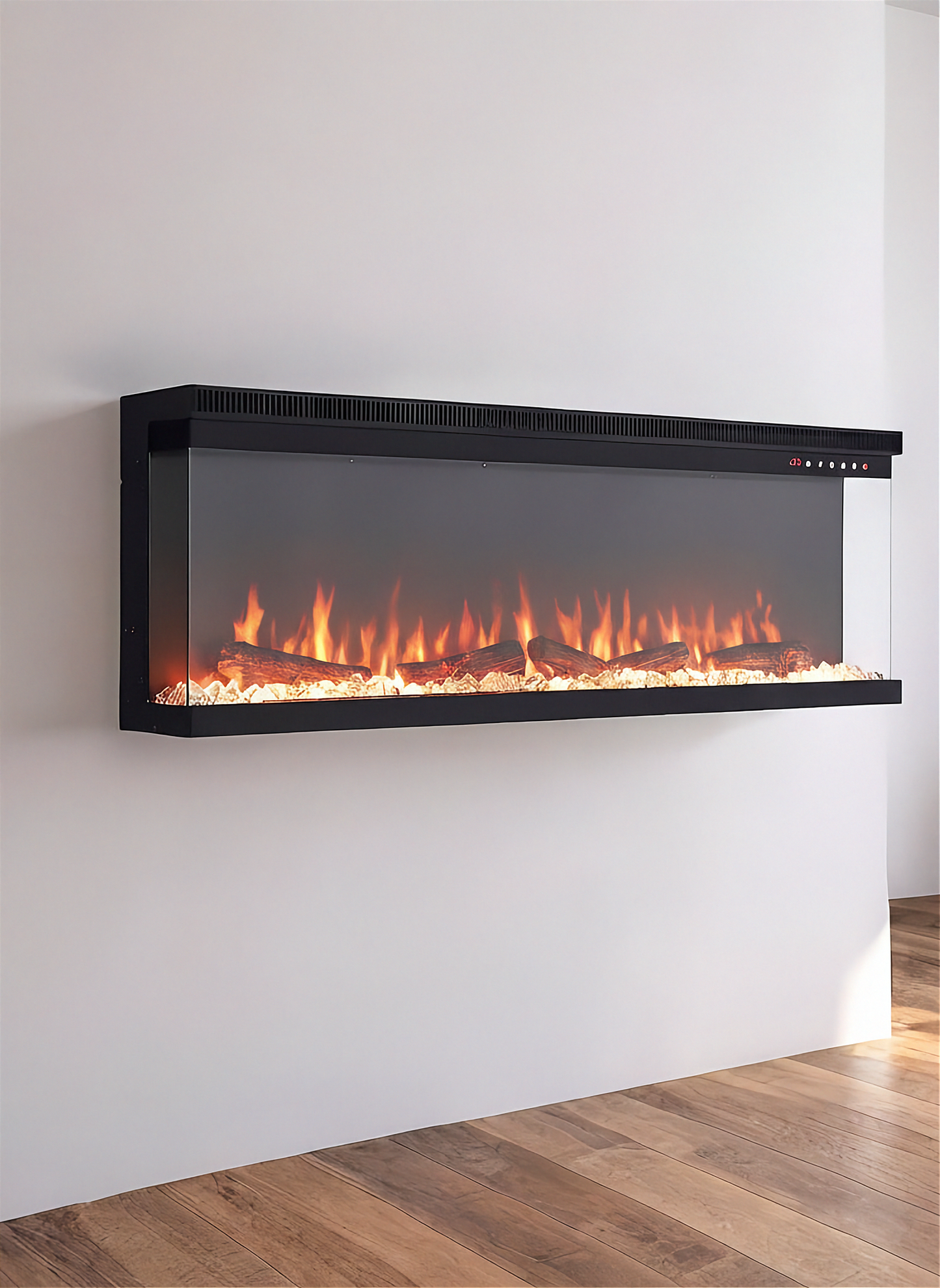 Modern 3-Sided Glass Electric Fireplace Heater 40” 50, 60, 70, 80 Inch